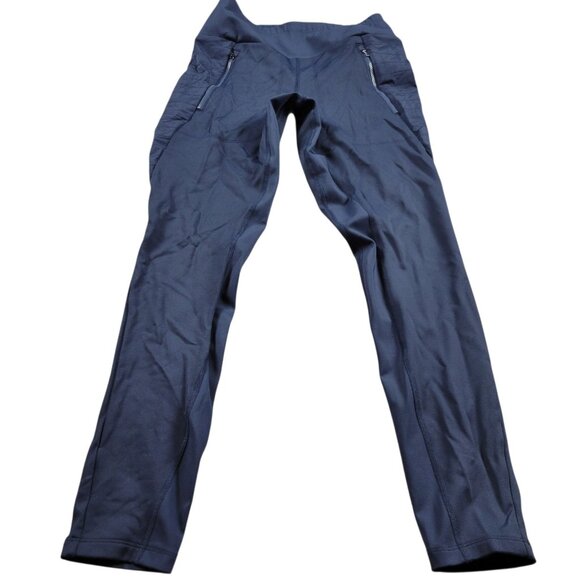 Athleta Peak Hybrid Tights Women Small Blue Fleece Lined Outdoor Athletic - Picture 1 of 7